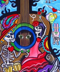 Aesthetic Mexican Guitar paint by numbers