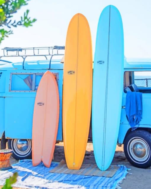 Beach Aesthetic Surfboard Paint by numbers