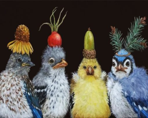 Crazy Birds Paint by numbers