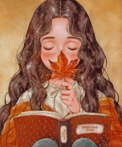 Girl Reading A Book paint by numbers
