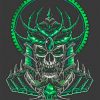Green Skull paint by numbers