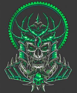 Green Skull paint by numbers