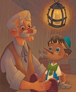 Pinocchio And His Dad Paint by numbers
