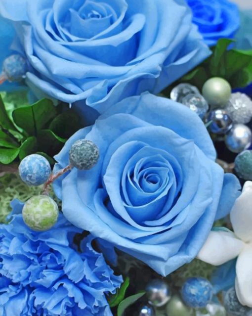 Aesthetic-blue-rose-paint-by-number