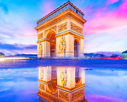 Arc De Triomphe In Paris paint by numbers
