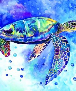 Aesthetic Blue Turtle paint by numbers