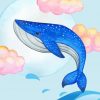 Blue Whale Illustration painnt by numbers