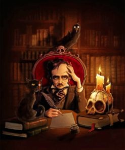edgar-allan-poe-and-his-black-cat-paint-by-number