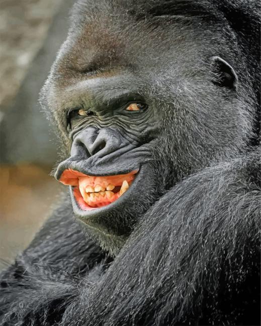 Evil Silverback Gorilla paint by numbers