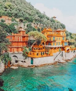 portofino-harbour-castle-italy-paint-by-numbers