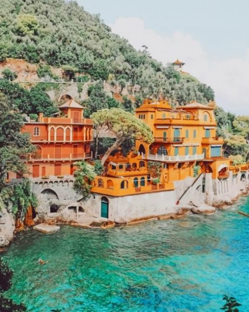 portofino-harbour-castle-italy-paint-by-numbers