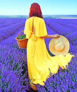 Woman In A Lavender Field paint by numbers