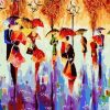 Abstract Walkers On Rain Paint by numbers