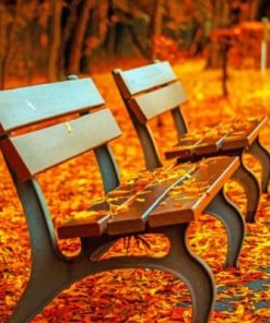 Autumn Bench Paint by numbers