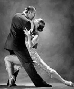 Black And White Salsa Dancers Paint by numbers