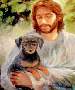 Man Holding A Dachsund paint by numbers