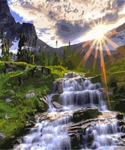 Canyon Waterfall Paint by numbers