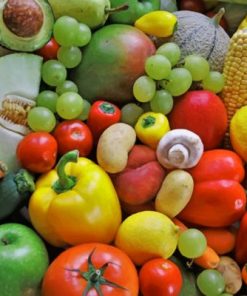 Fresh fruits and vegetables paint by numbers