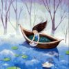 Girl In Little Boat Paint by numbers
