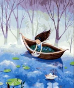 Girl In Little Boat Paint by numbers