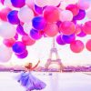 Girl With Balloons In Paris Paint by numbers