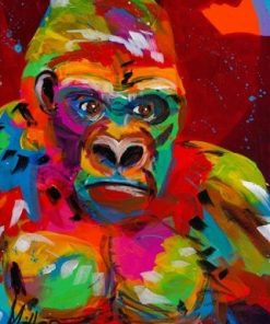 Colorful Gorilla Art Paint by numbers