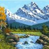 Snow Everest Mountain Paint by numbers