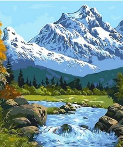 Snow Everest Mountain Paint by numbers