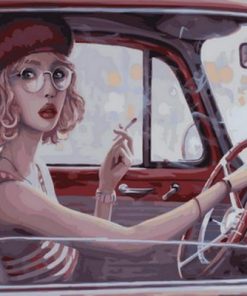 Girl Smoking Cigarette Paint by numbers
