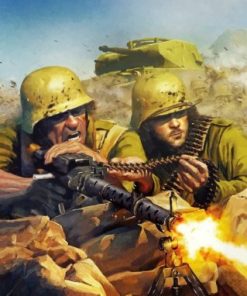Military soldiers In war paint by number-319x400