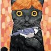 Black Cat and Bird Paint by numbers