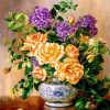 Fresh Flowers In A Vase Paint by numbers