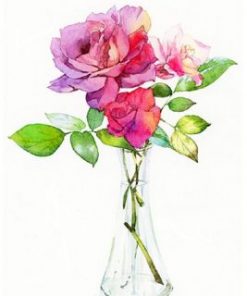 Pink Peony Flower paint by numbers
