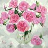 Pink Peony roses paint by numbers