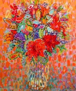 Pointillism Vase Flower Paint by numbers