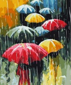 colorful Umbrellas paint by numbers