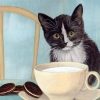 Cat Drinking Milk paint by numbers