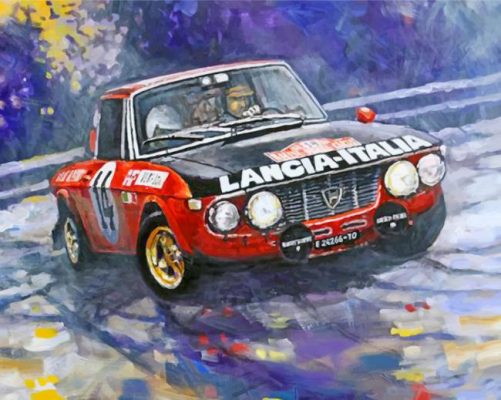 Abstract Race Car Paint by numbers