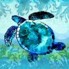 Abstract Blue Turtle paint by numbers