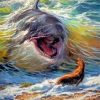 Abstract Shark And Seal Paint by numbers