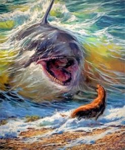 Abstract Shark And Seal Paint by numbers