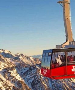 Aerial Tram Grand Teton Paint by numbers