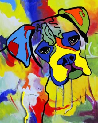 aesthetic abstract dog paint by number