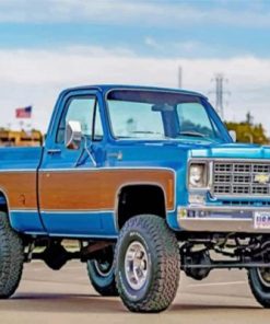 Aesthetic Blue Truck Paint by numbers