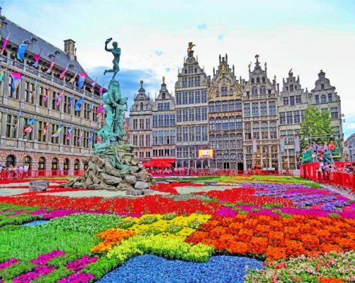 Antwerp Buildings Paint by numbers