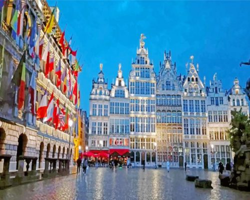 Antwerp Night Paint by numbers