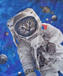 Astronaut Cat Animal paint by numbers