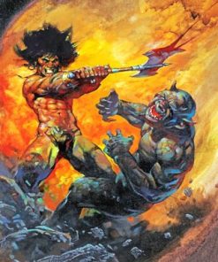 Barbarian III Frank Frazetta Paint by numbers