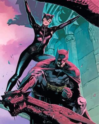 Batman And Catwoman Heroes paint by numbers
