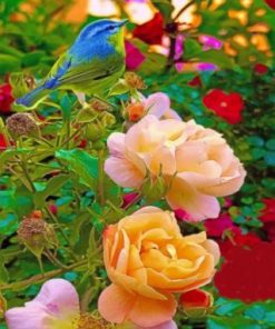 Beautiful Bird And Flowers Paint by numbers